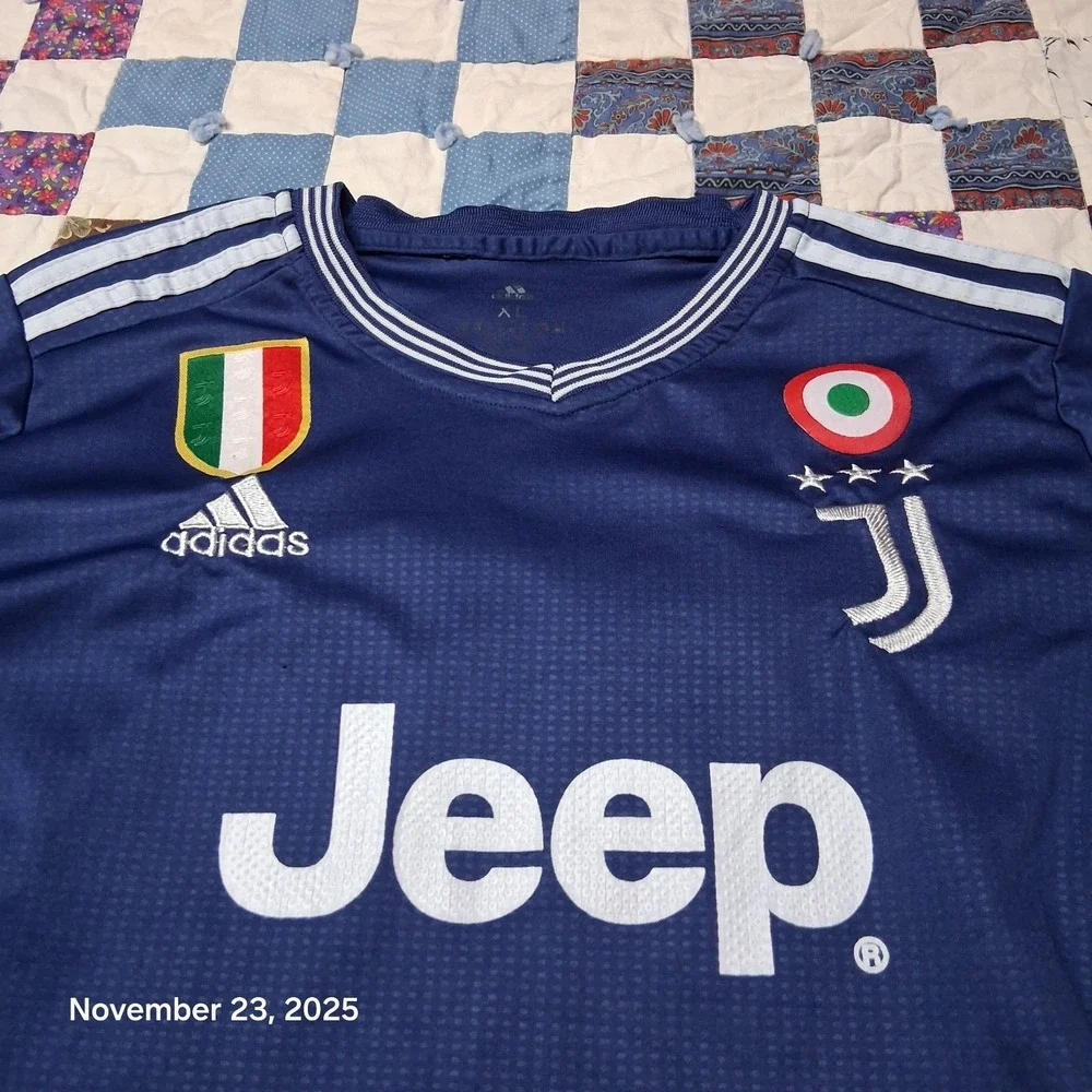 Adidas Juventus FC Soccer Jersey Teen XL Mens Medium Blue JEEP‎ Italy Serie A